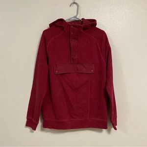 Lacoste Hoodie Men’s Size Medium Red Quarter Zip Pullover Hoodie Sweater